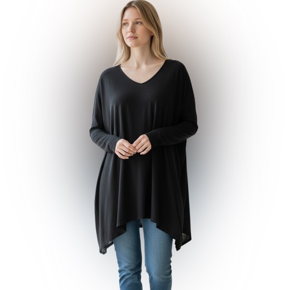 White House Black Market Black Tunic Top